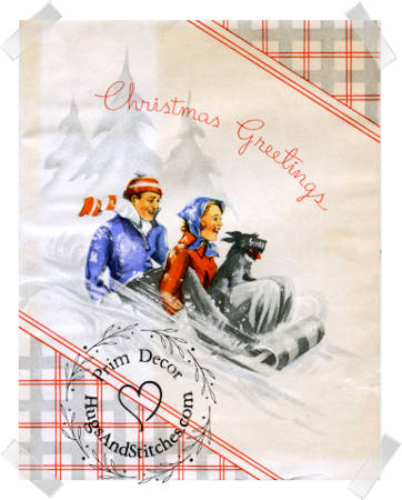 Couple Sledding with Scottie Dog Christmas Image #155