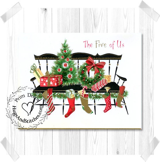Country Bench With Presents & Stocking From The Five Of Us Christmas Image #157