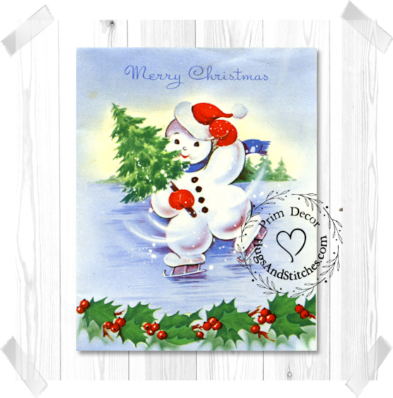 Snowman Ice Skating Christmas Image #167
