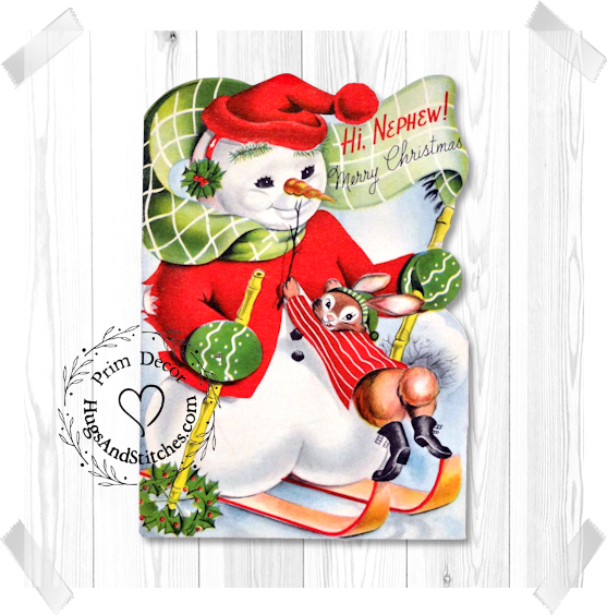 Snowman Skiing Christmas Image #17