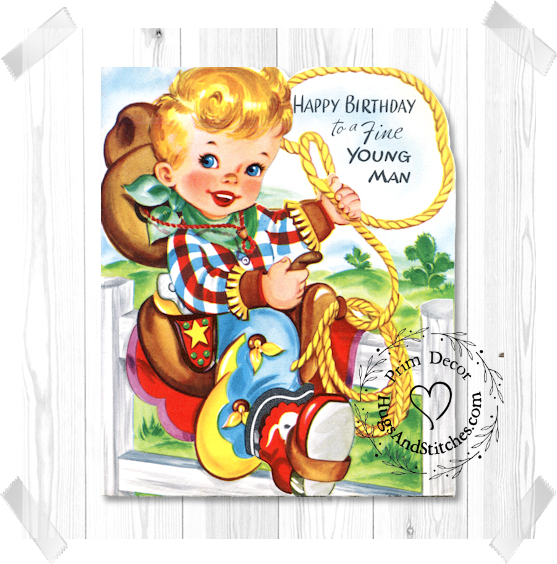 Childs Cowboy on a Fence Birthday Image #184