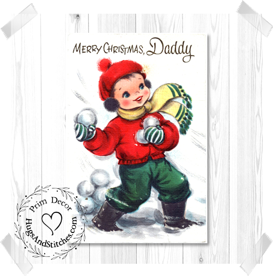 Boy Throwing Snowballs Christmas Image #19