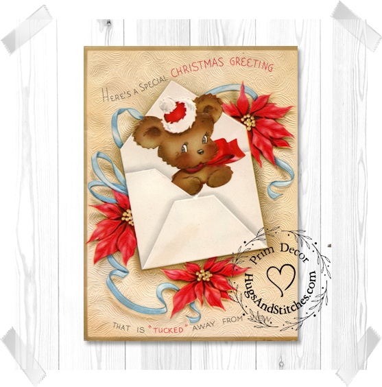 Santa Bear in Envelope Christmas Image #195
