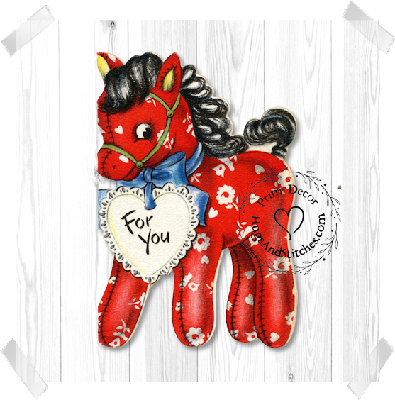 For You Red Stuffed Horse Pony Valentine Image #196