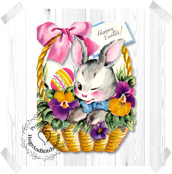 Happy Easter Bunny And Eggs In Basket Image #20