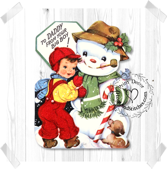 Boy With Snowman Christmas Image #21