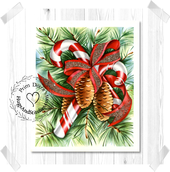 Candy Cane Pine Cone Christmas Image #216