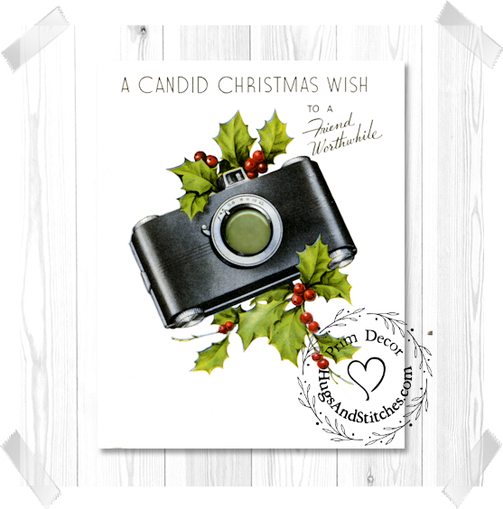 Retro Camera Holly Christmas Image #222