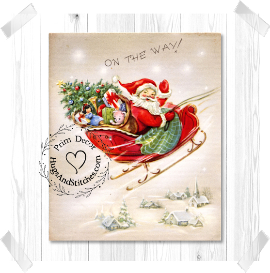 Santa In Present Filled Sleigh Christmas Image #226
