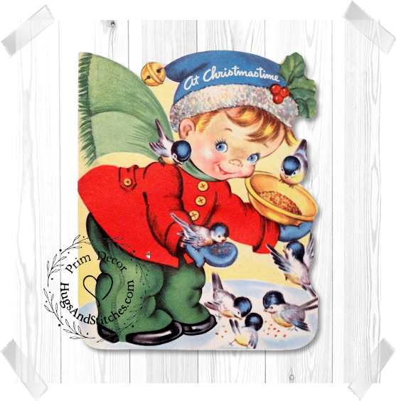 Boy Feeding Birds Christmas Image #23