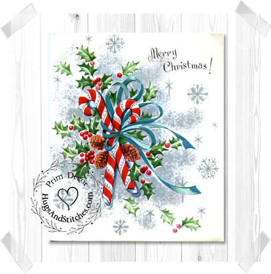 Candy Cane Pine Cone Holly Christmas Image #238