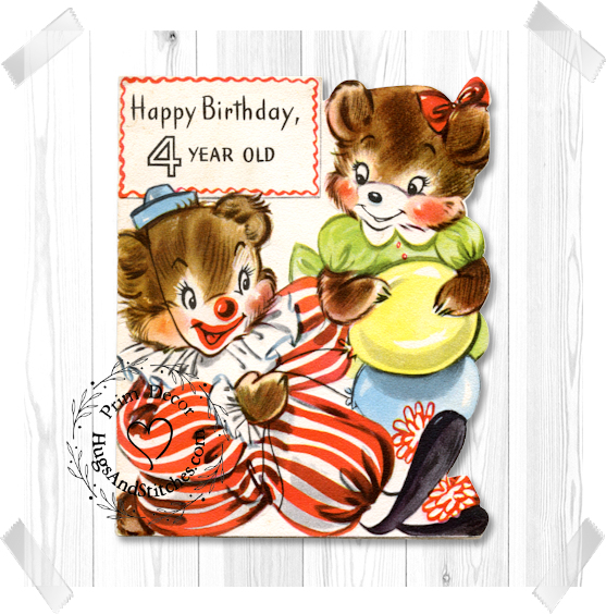 Happy Birthday Four Year Old Bear Balloon Image #24