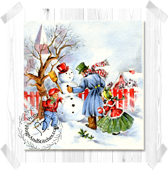 Family Making A Snowman Christmas Image #249