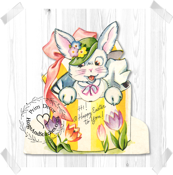 Bunny Rabbit in a Hat Box Happy Easter Image #26