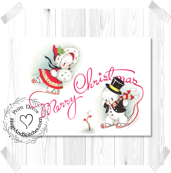 Snowman Couple Ice Skating Christmas Image #34