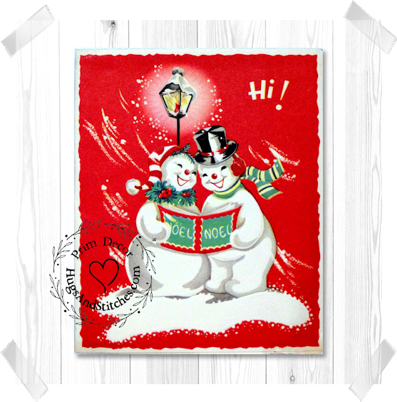 Snowman Couple Caroling Christmas Image #40