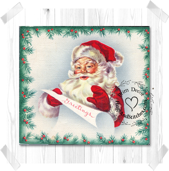 Santa Greetings Checking His List Christmas Image #47