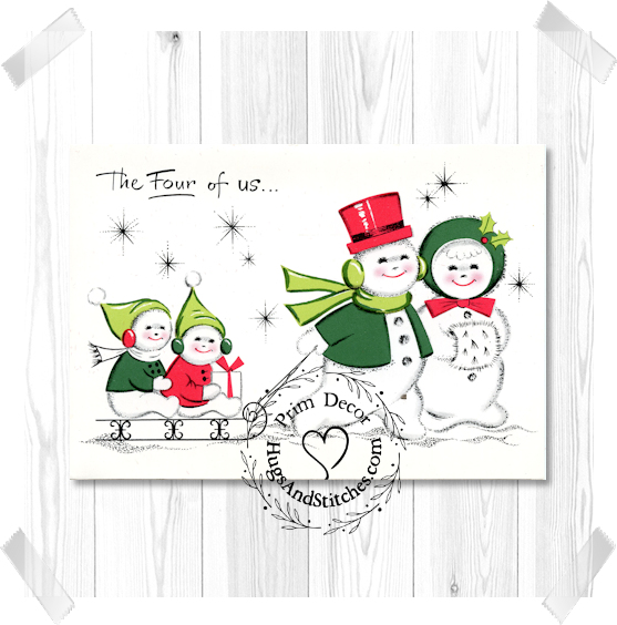 Snowman Family Sledding From The Four of Us Christmas Image #53