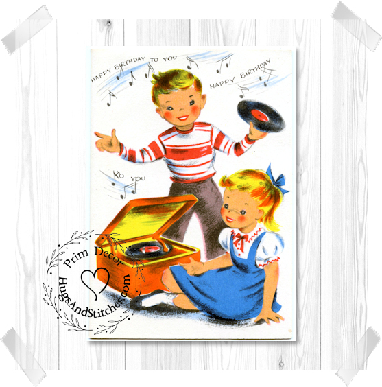 Boy and Girl Playing Records Happy Birthday Image #55