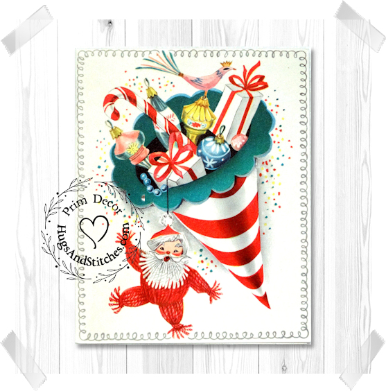 Santa Ornaments Presents in Cone Christmas Image #59