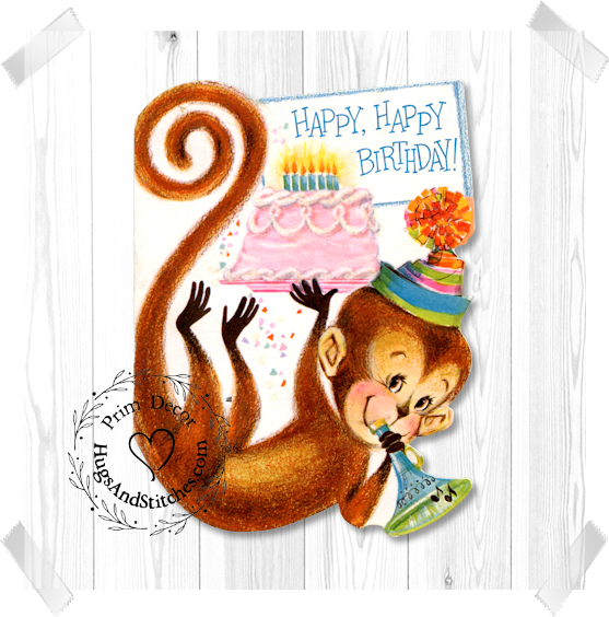 Happy Birthday Monkey With Brithday Cake Childs Birthday Image #65