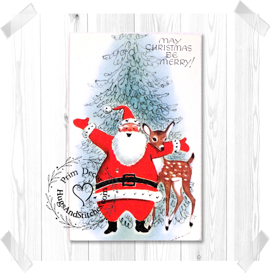Santa and Reindeer Tree Christmas Image #77