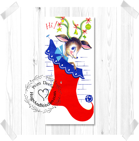 Reindeer In A Stocking Christmas Image #95