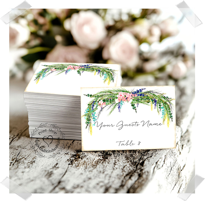 Floral Swag Flat Place Card #16