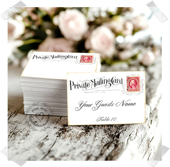 Private Mailing Postcard Flat Place Card #33