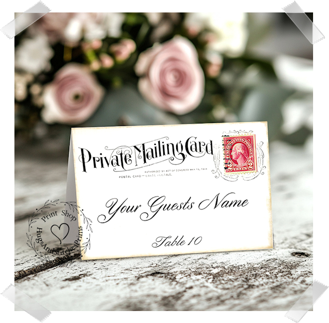 Private Mailing Postcard Tent Place Card #33