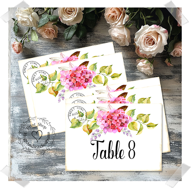 Hydrangea Flower Postcard Large Flat Table Card #144