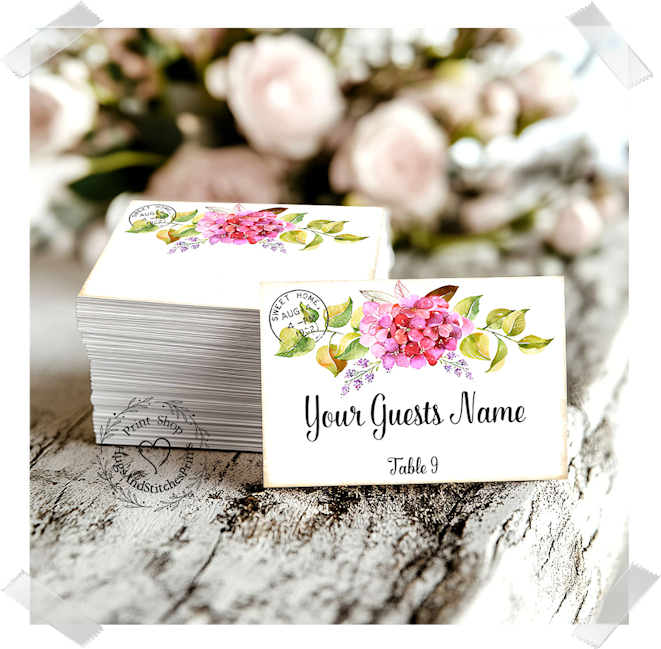 Hydrangea Flower Postcard Flat Place Card #144