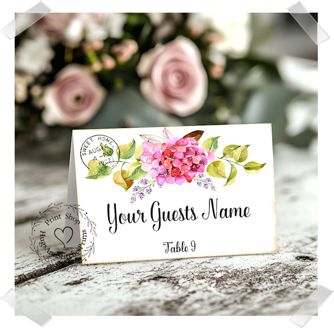 Hydrangea Flower Postcard Tent Place Card #144