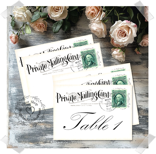 Private Mailing Postcard Large Flat Table Card #167