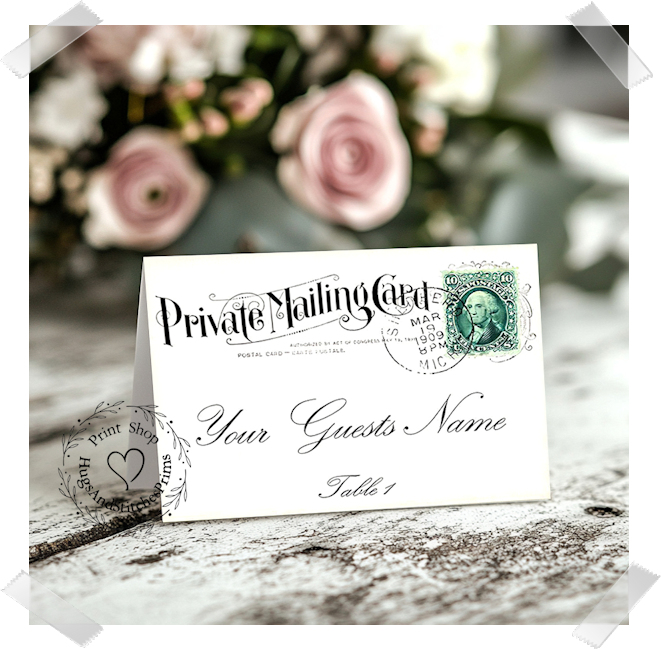 Private Mailing Postcard Tent Place Card #167