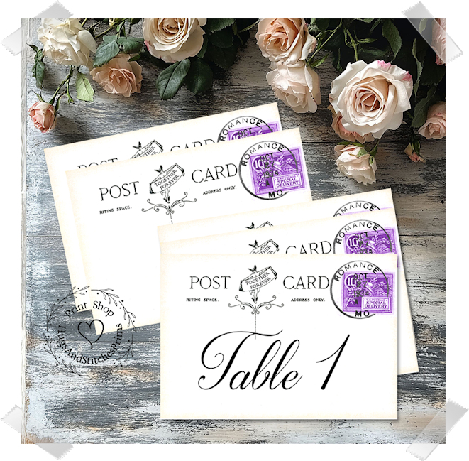 Purple Special Delivery Postcard Large Flat Table Card #203