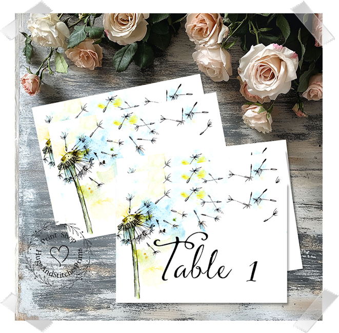 Dandelion Flower Seeds Blowing In The Wind Large Flat Table Card #257
