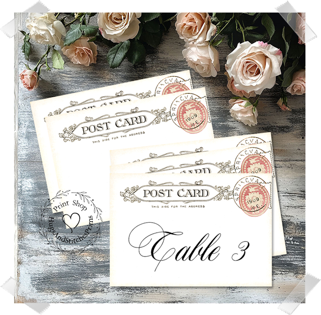 Postcard Vintage Style Large Flat Table Card #302