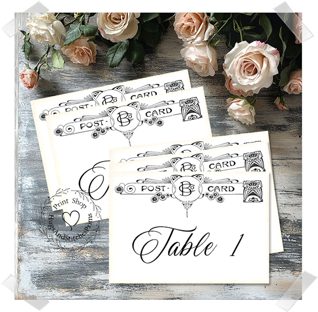 Postcard Vintage Style Large Flat Table Card #324