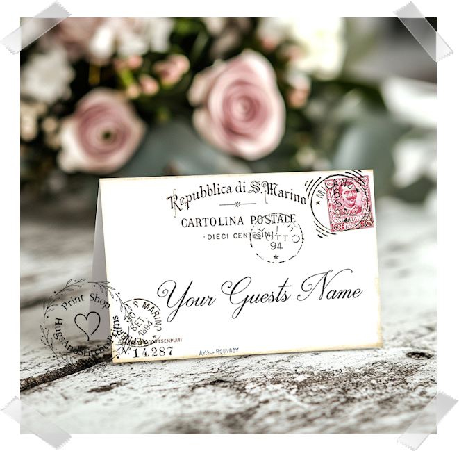Italy Postcard Tent Place Card #343