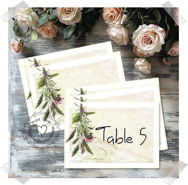 Wildflowers & Herbs Large Flat Table Card #358