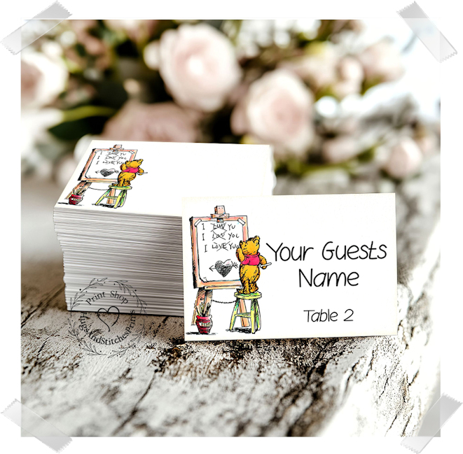 Classic Bear I Love You Flat Place Card #395
