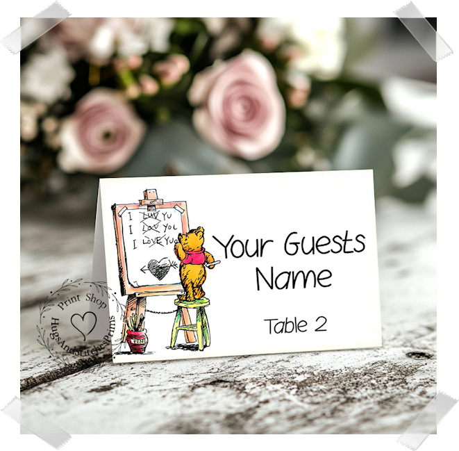 Classic Bear I Love You Tent Place Card #395