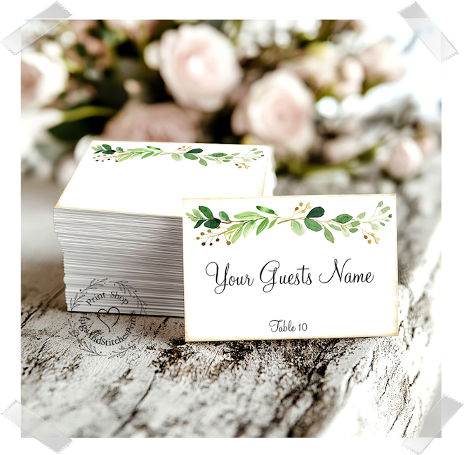 Eucalyptus & Berries Swag Flat Place Card #399