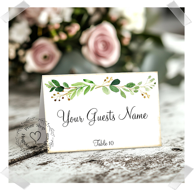 Eucalyptus & Berries Swag Tent Place Card #399