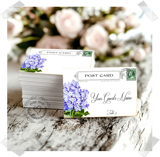 Hydrangea Flower Postcard Flat Place Card #603