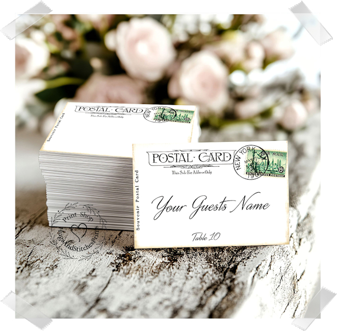 New York Postmark Postcard Flat Place Card #619