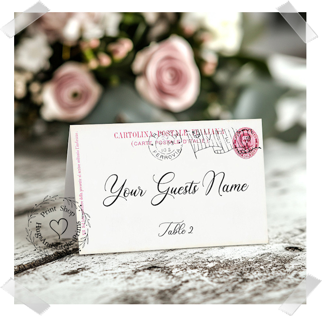 Italy Postcard Tent Place Card #649