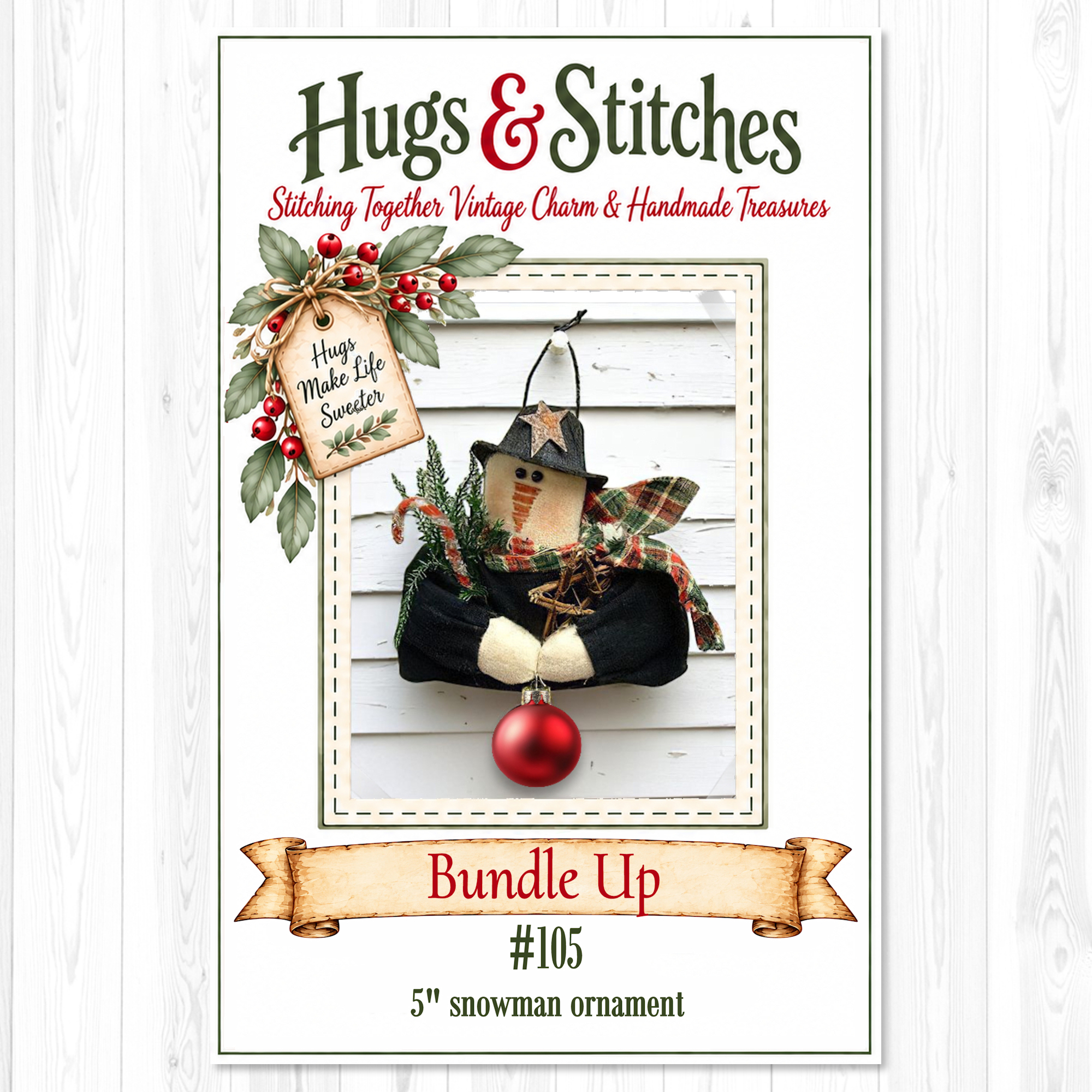 Bundle Up Snowman Ornament Pattern #105