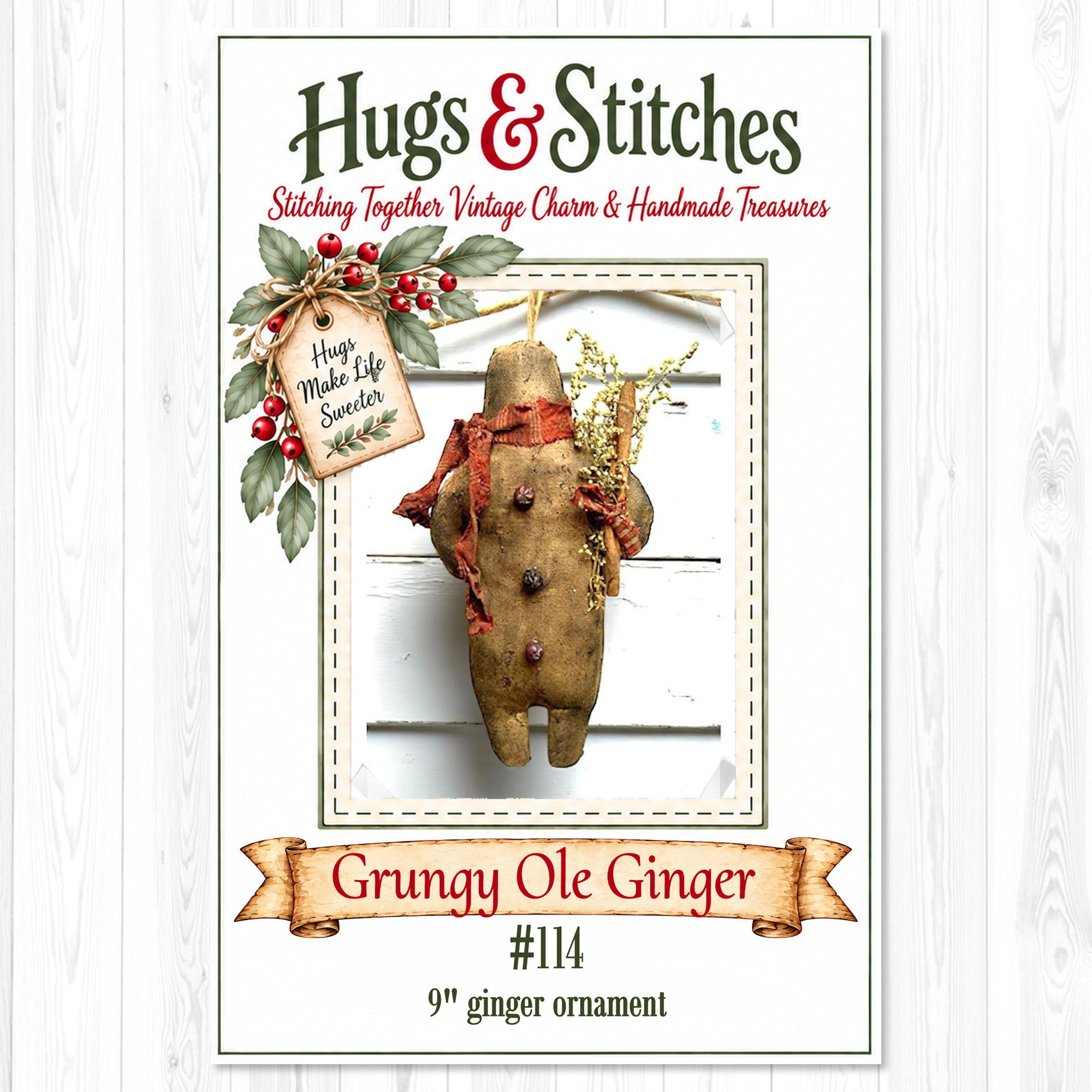 Grungy Ole Ginger Ornament Pattern #114